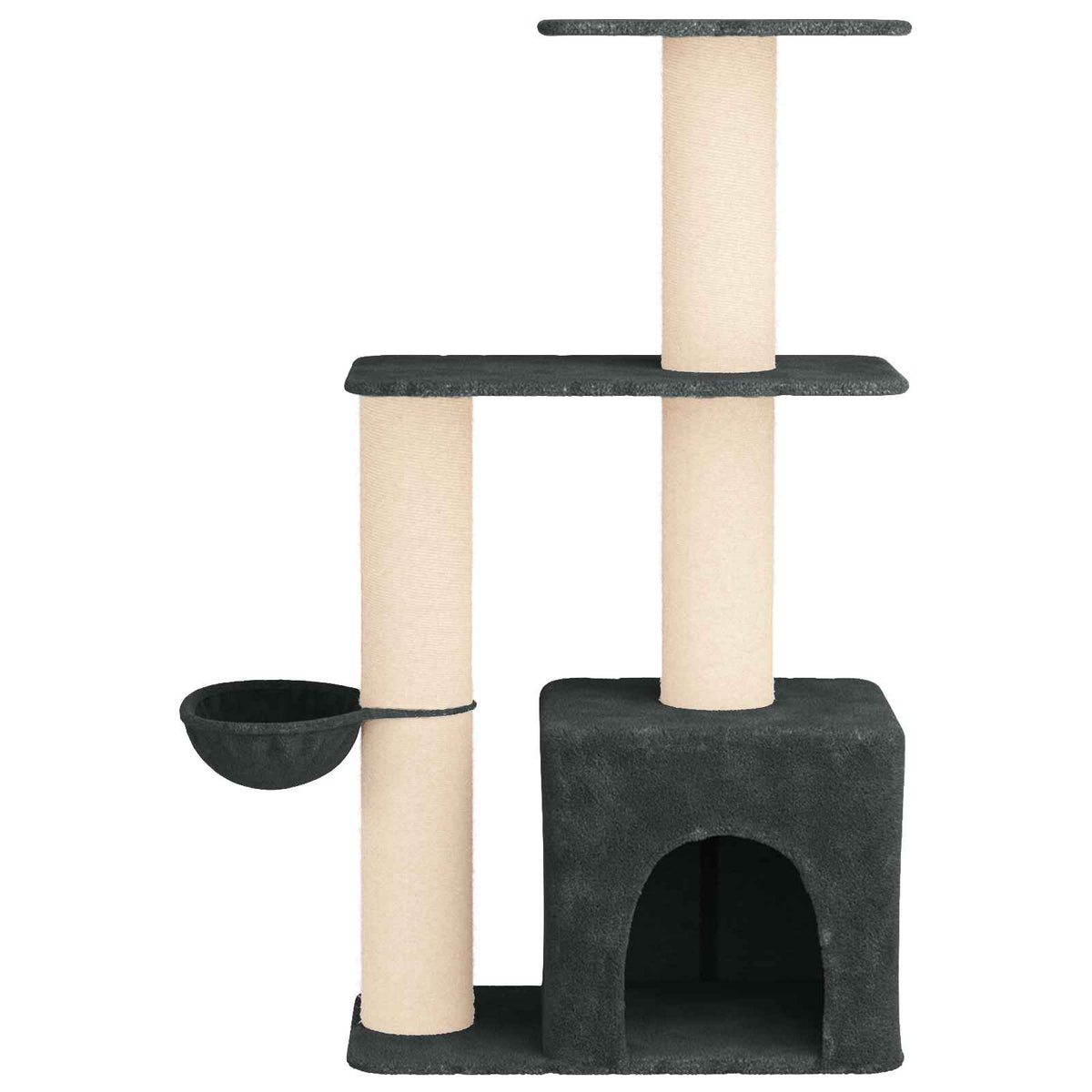 Kattetræ med sisal klatreposter Mørkegrå 133 cm