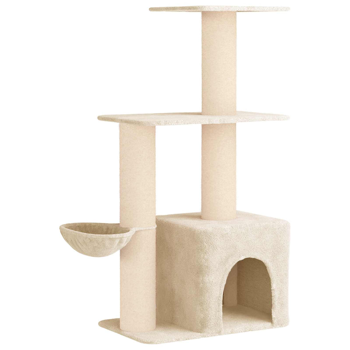 Kattetræ med sisal klatreposter Cremefarvet 133 cm