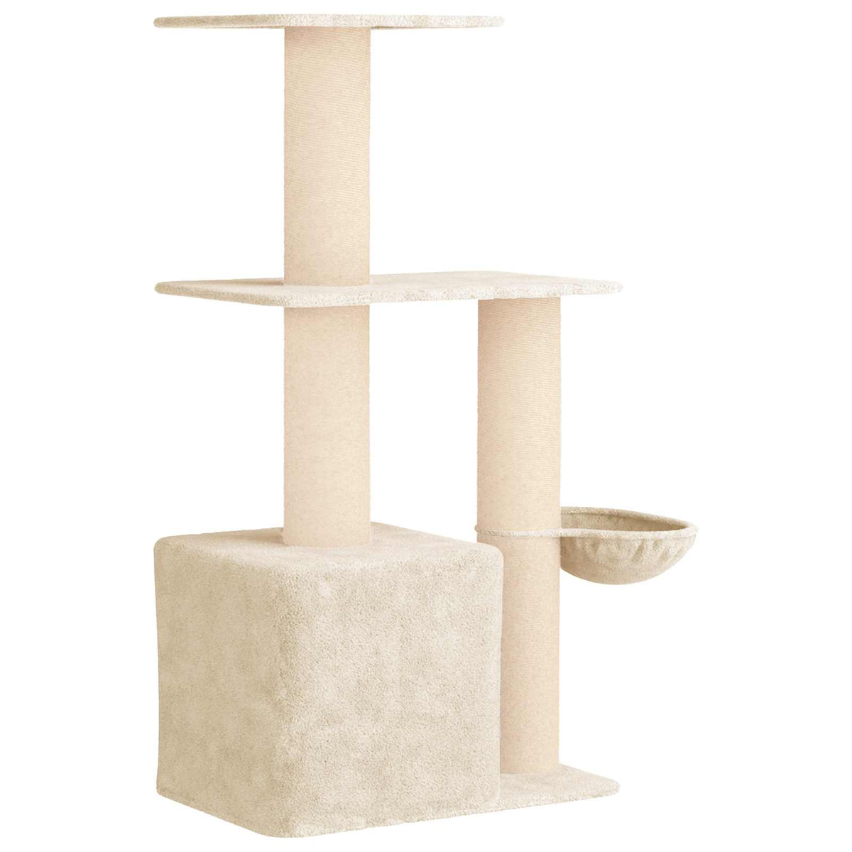 Kattetræ med sisal klatreposter Cremefarvet 133 cm