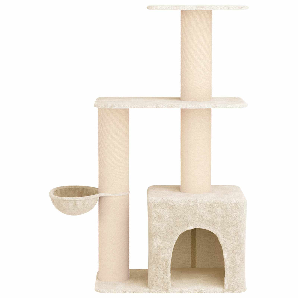 Kattetræ med sisal klatreposter Cremefarvet 133 cm