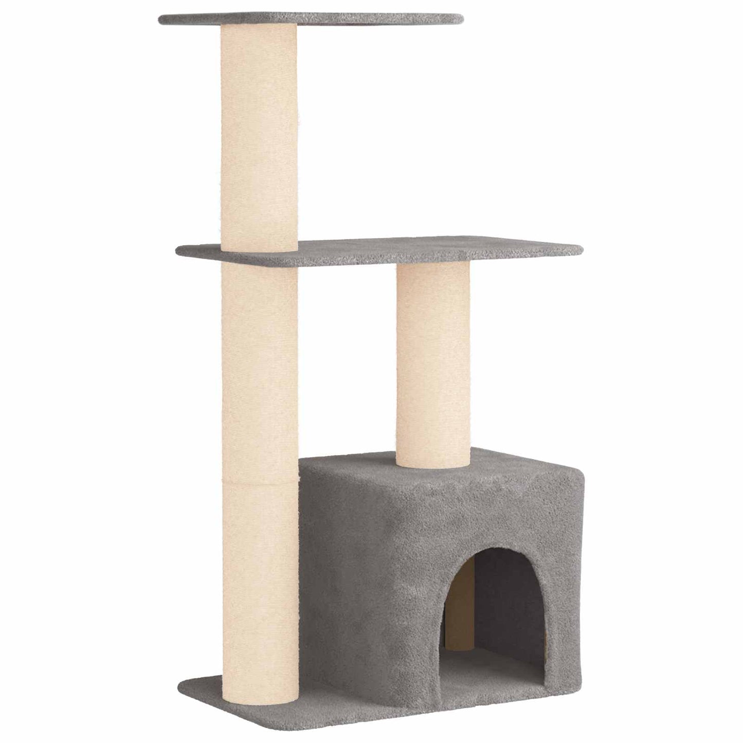 Kattetræ med sisal klatreposter Lysegrå 133 cm