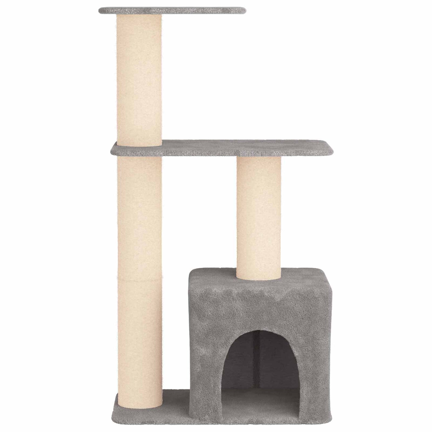 Kattetræ med sisal klatreposter Lysegrå 133 cm