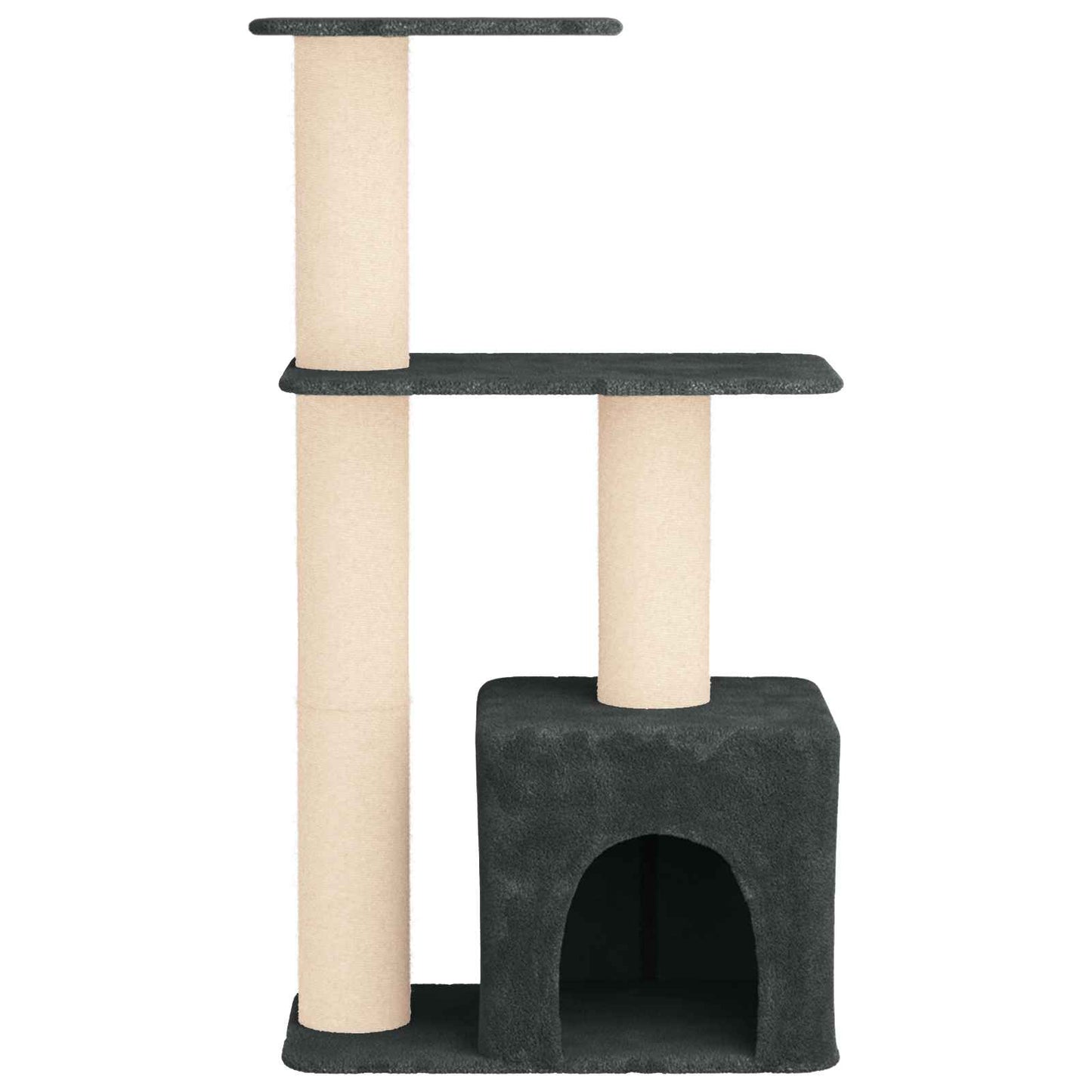 Kattetræ med sisal klatreposter Mørkegrå 133 cm