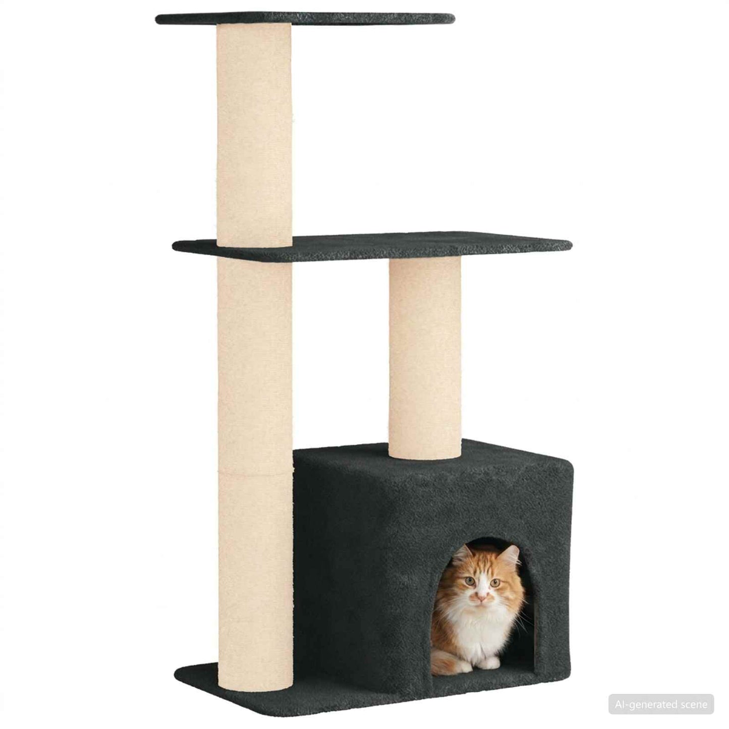 Kattetræ med sisal klatreposter Mørkegrå 133 cm