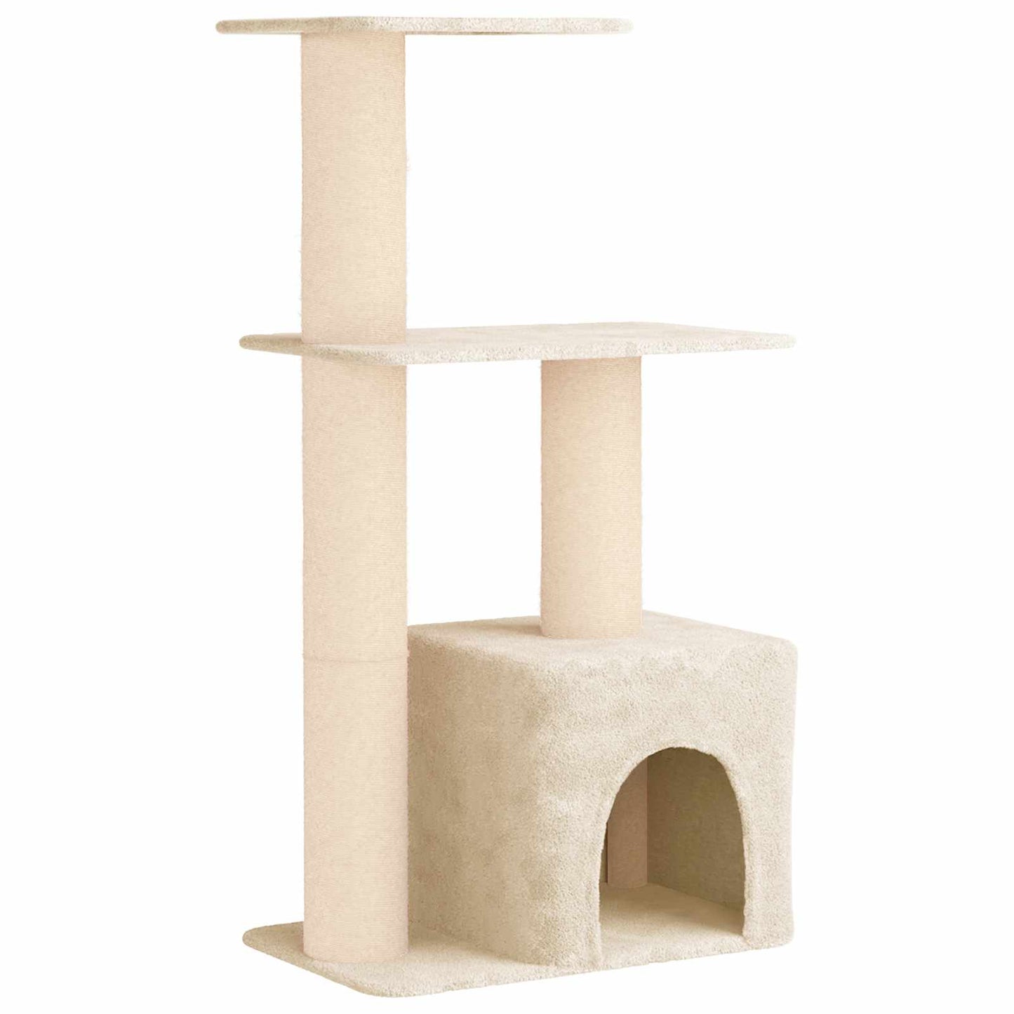 Kattetræ med sisal klatreposter Cremefarvet 133 cm