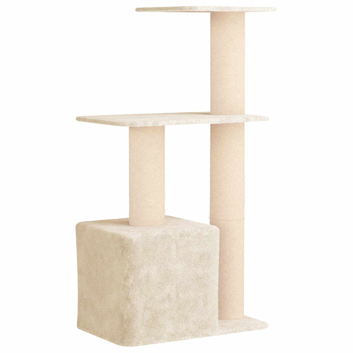 Kattetræ med sisal klatreposter Cremefarvet 133 cm