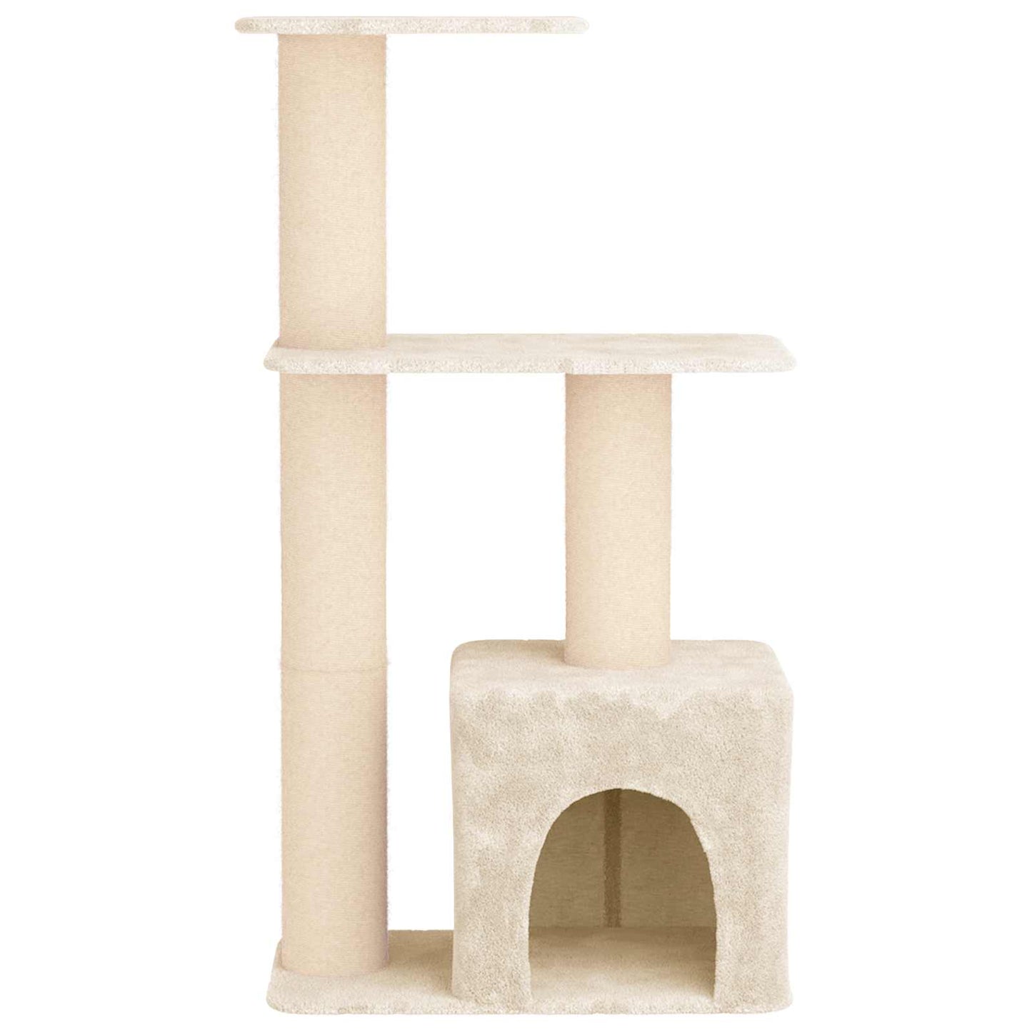 Kattetræ med sisal klatreposter Cremefarvet 133 cm