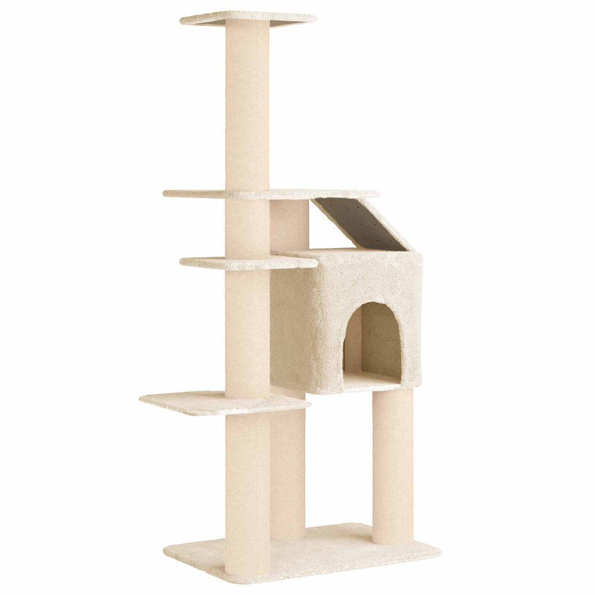 Kattetræ med sisal klatreposter Cremefarvet 183 cm
