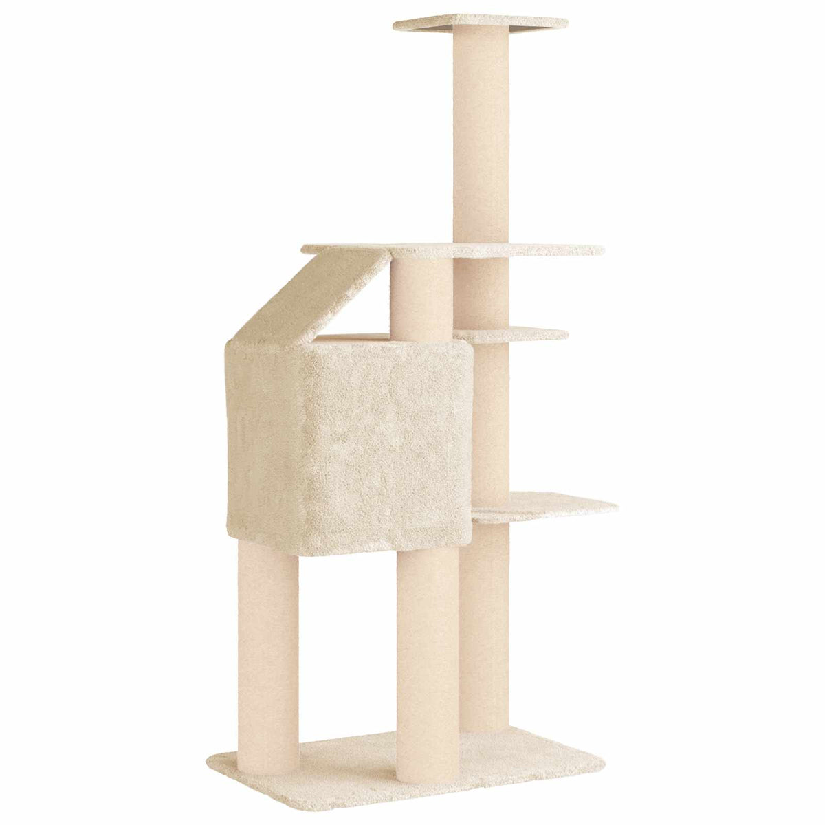 Kattetræ med sisal klatreposter Cremefarvet 183 cm