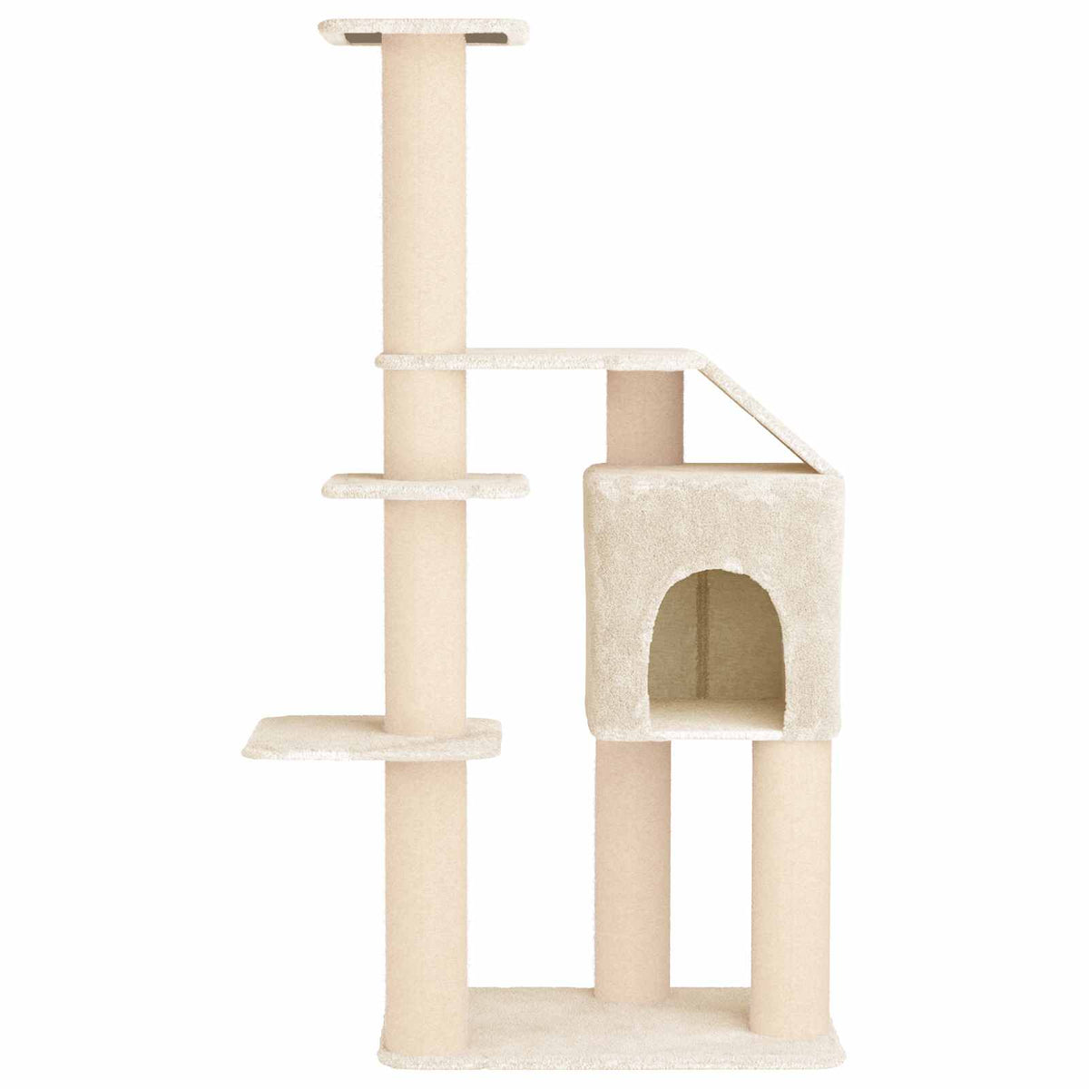 Kattetræ med sisal klatreposter Cremefarvet 183 cm