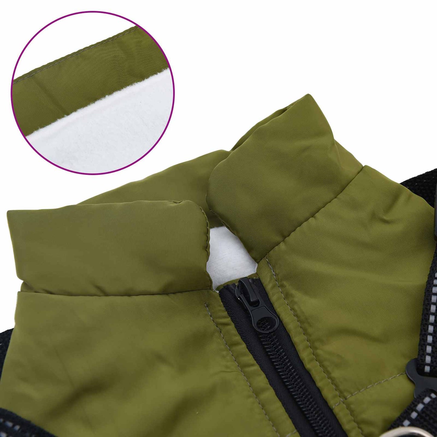 Hundejakke Army Grøn L32 Fleece og polyester