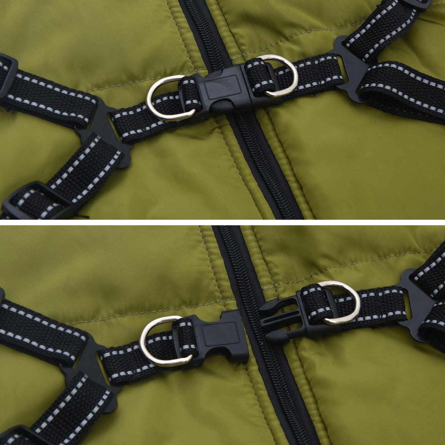 Hundejakke Army Grøn L44 Fleece og polyester