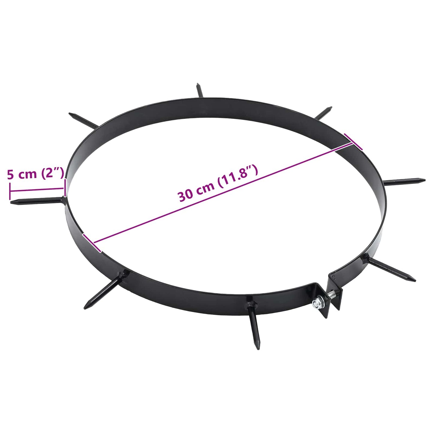 Plæne Aerator Klemme med Spidser 5 stk. Ø 30 cm Stål