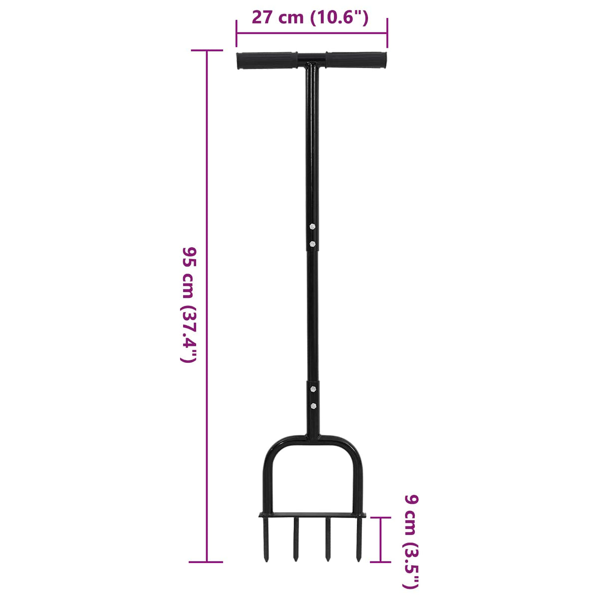 Plænelufterværktøj Sort 95 x 27 cm Plastik