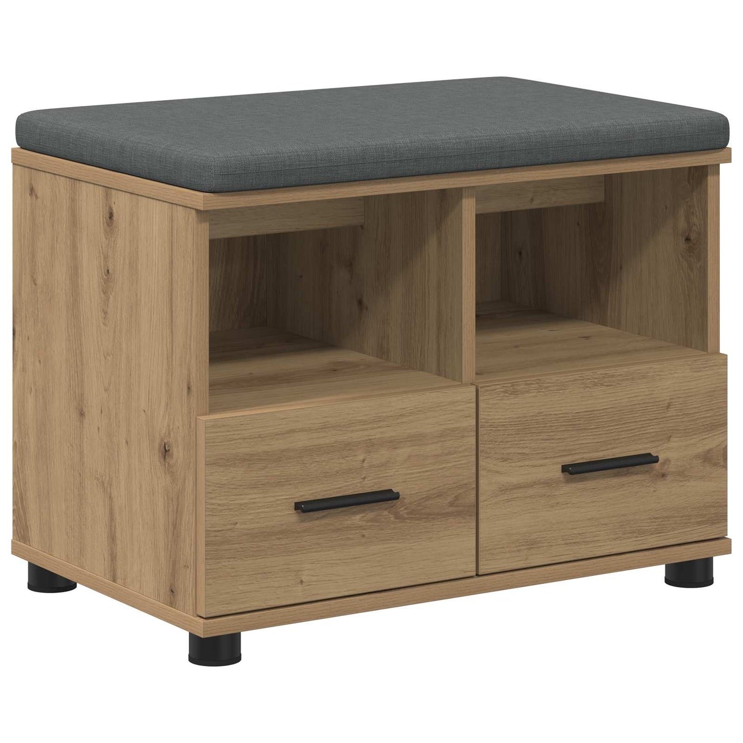 Sko bænk med pude Artisan-eg 60 x 38 x 46 cm Konstrueret træ
