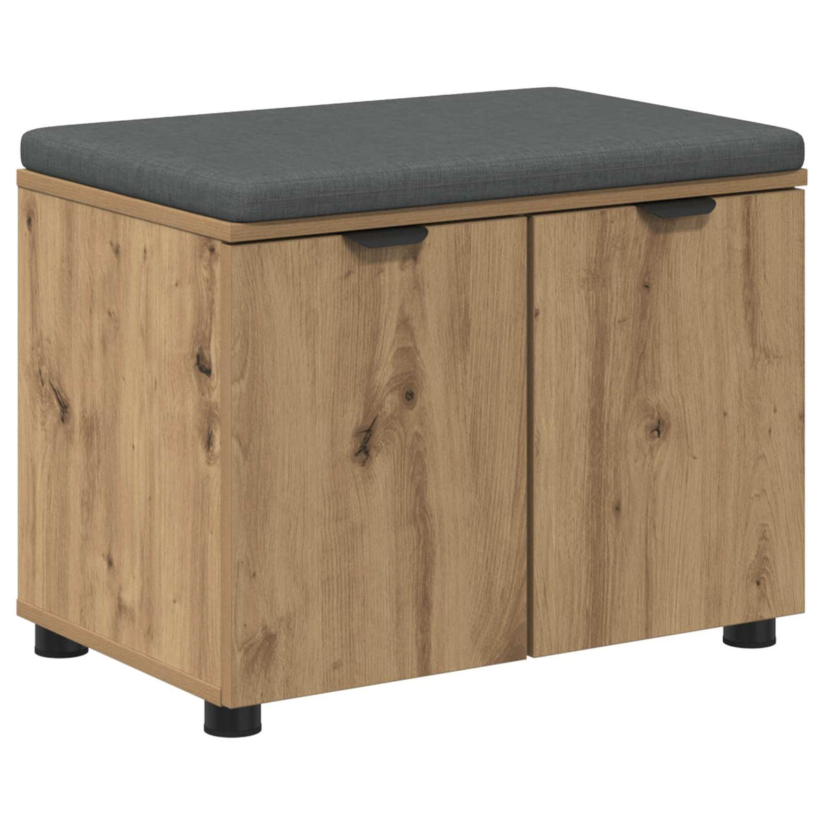 Skobænk med hynde Artisan-eg 60 x 38 x 46 cm Konstrueret træ