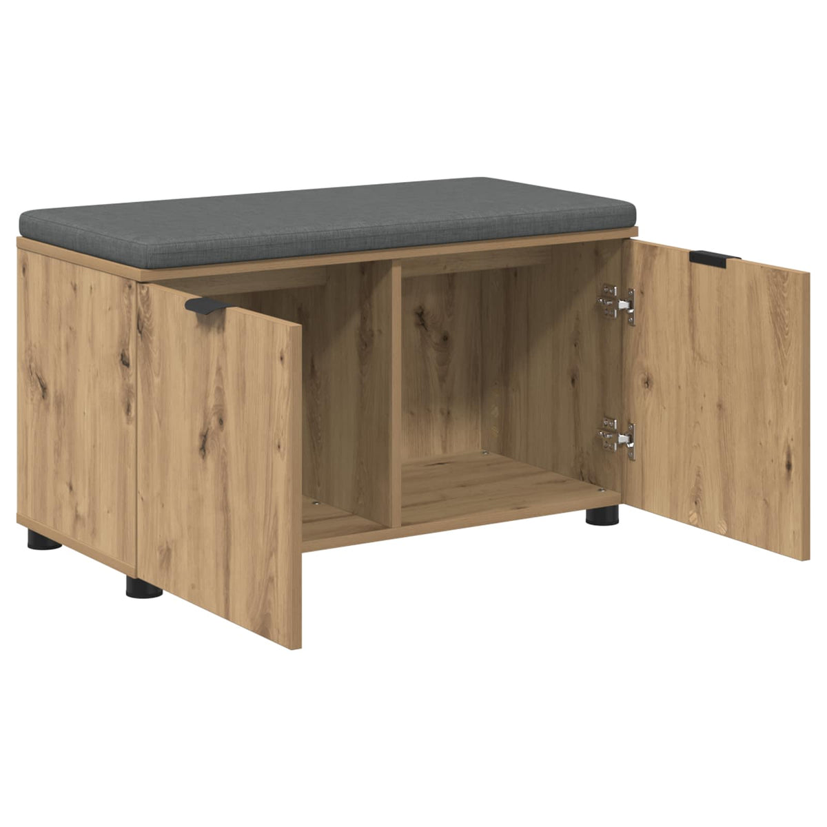 Skobænk med hynde Artisan-eg 80 x 38 x 46 cm Konstrueret træ