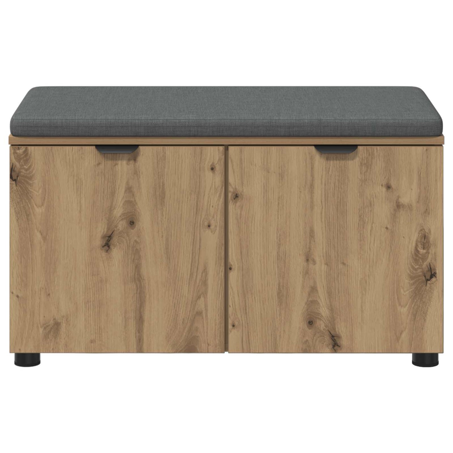 Skobænk med hynde Artisan-eg 80 x 38 x 46 cm Konstrueret træ