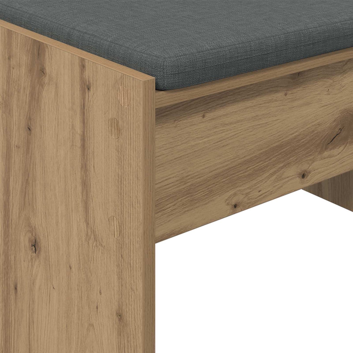 Skobænk med hynde Artisan-eg 103 x 38 x 40 cm Konstrueret træ