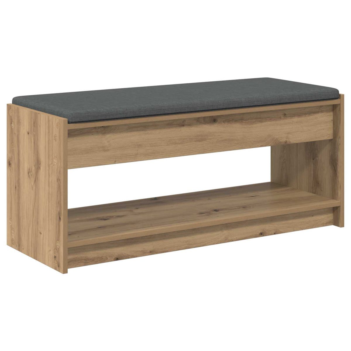 Sko bænk med pude Artisan-eg 103 x 38 x 45 cm Konstrueret træ
