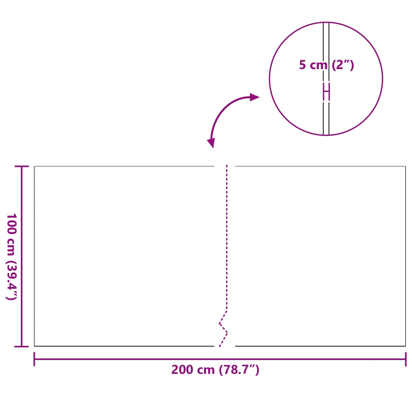 Kunstgræs 100 x 200 cm Green PP & PE