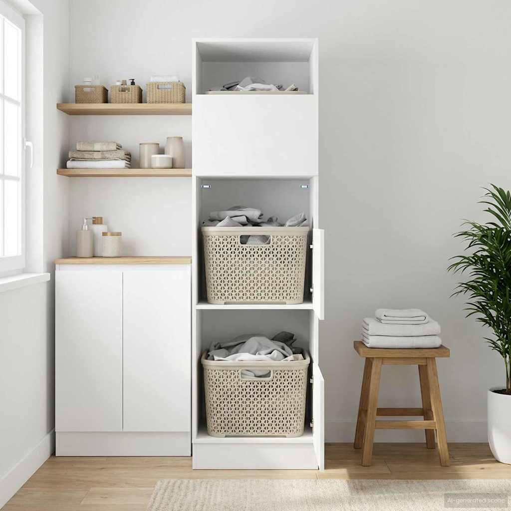 Vaskeskab med dør Sort eg 50 x 68 x 162 cm Konstrueret træ