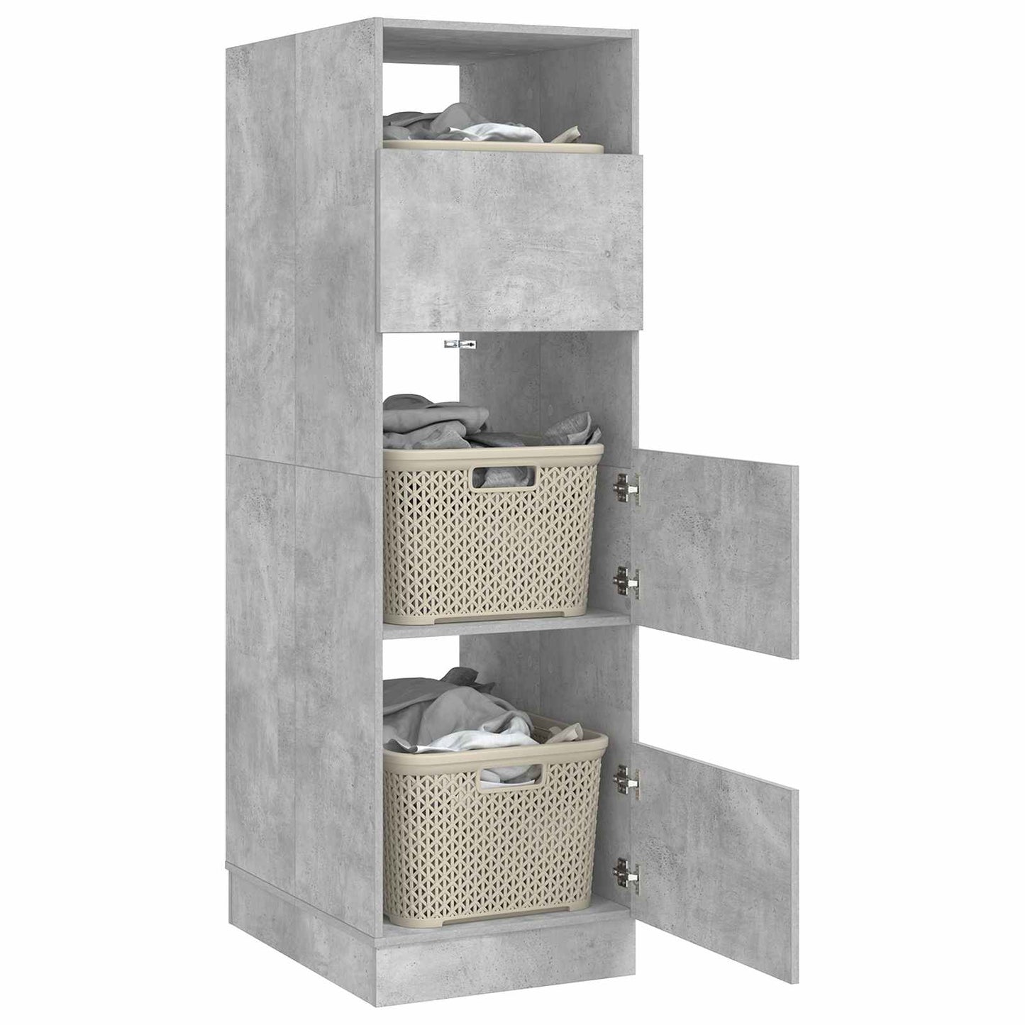 Vaskeskab med opbevaring Beton 50 x 68 x 162 cm Konstrueret træ