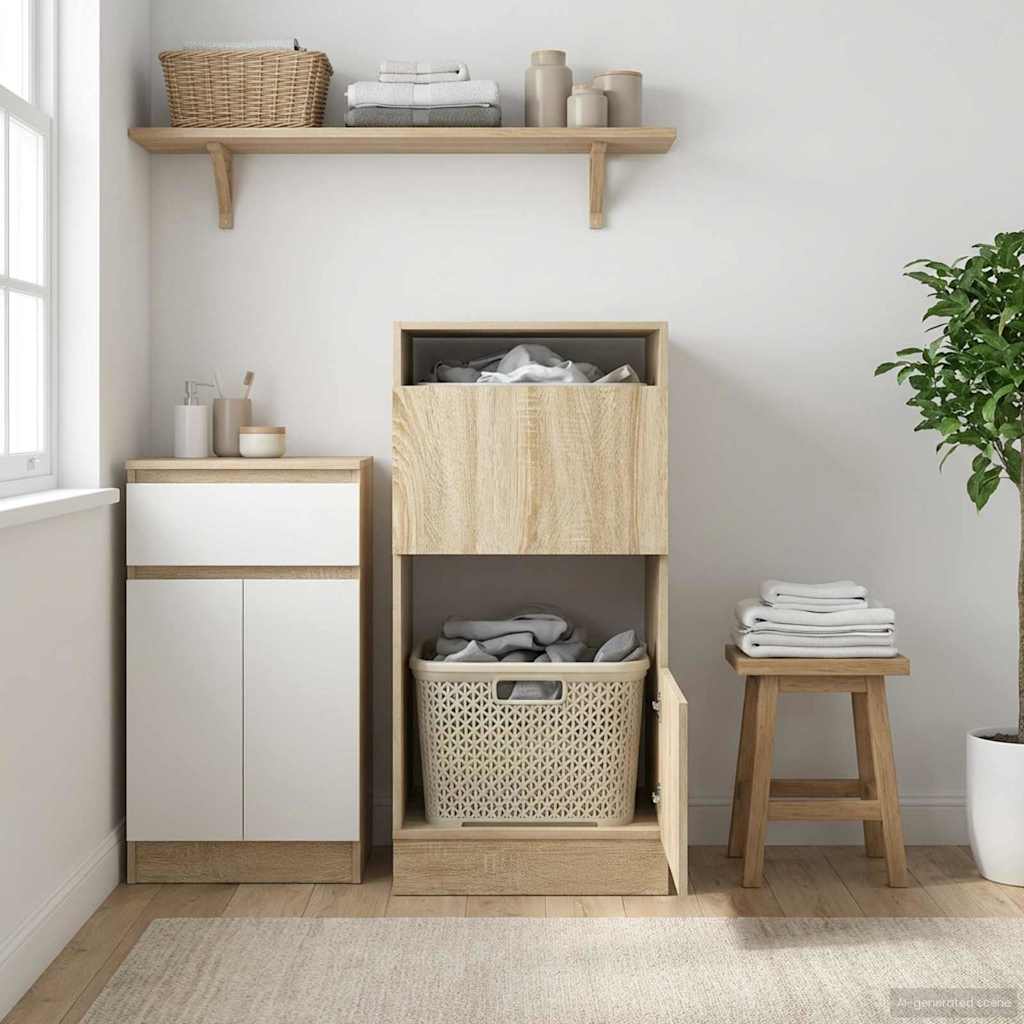 Vaskeskab med dør Sonoma 50 x 68 x 102 cm Konstrueret træ