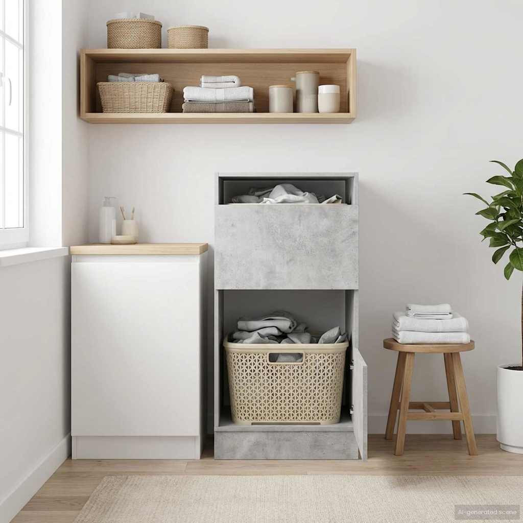 Vaskeskab med opbevaring Beton 50 x 68 x 102 cm Konstrueret træ