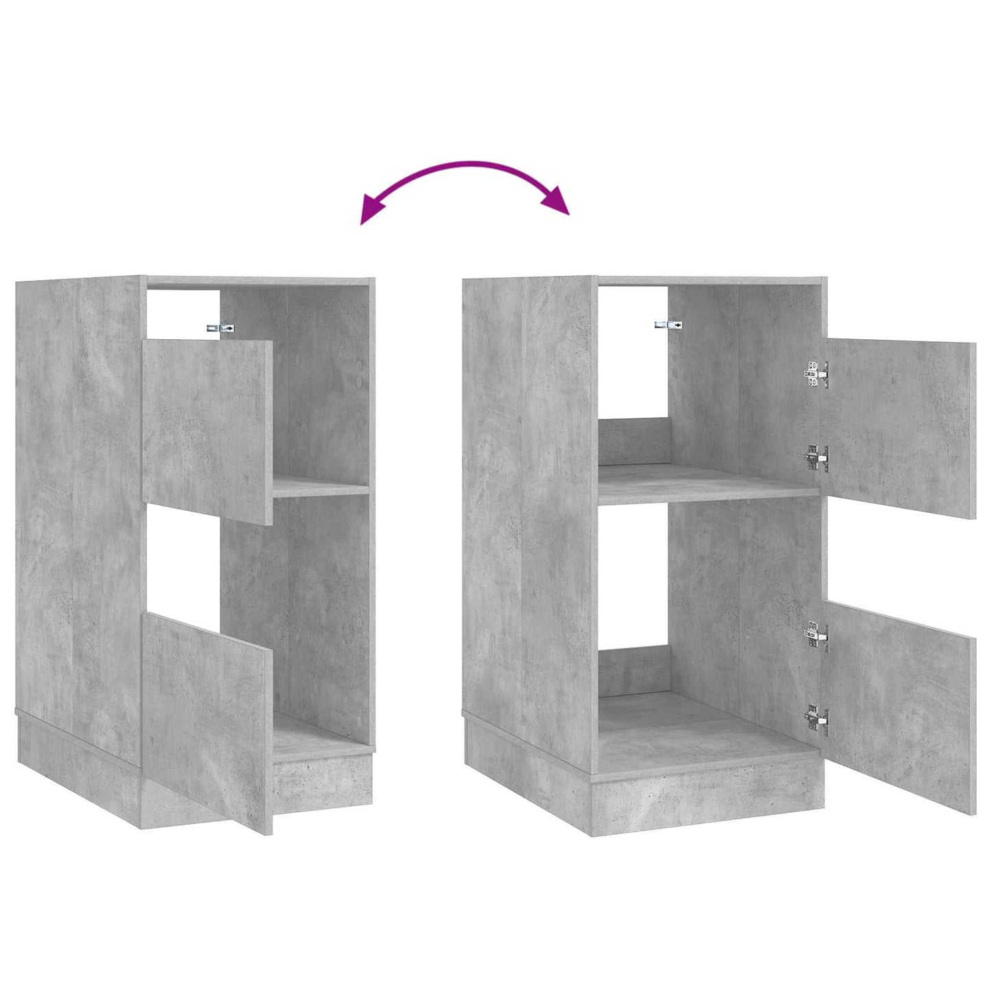 Vaskeskab med opbevaring Beton 50 x 68 x 102 cm Konstrueret træ