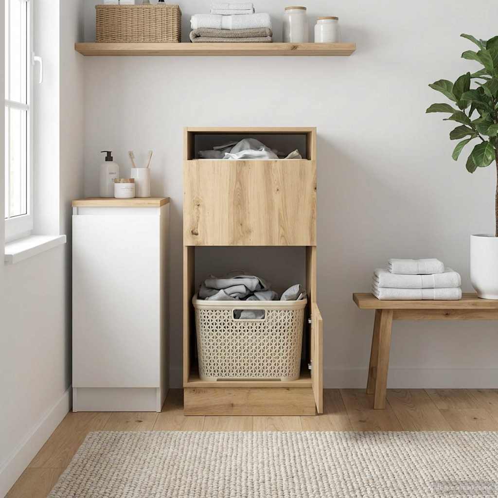 Vaskeskab Artisan Egetræ 50 x 68 x 102 cm Konstrueret træ