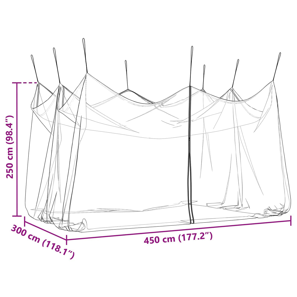 Have Myg Net 220 mesh Hvid 3 x 4,5 x 2,5 m Polyester