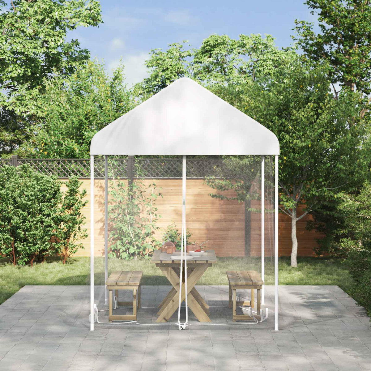 Myggenet til pavillon 220 mesh Hvid 2 x 2 x 2 m Polyester