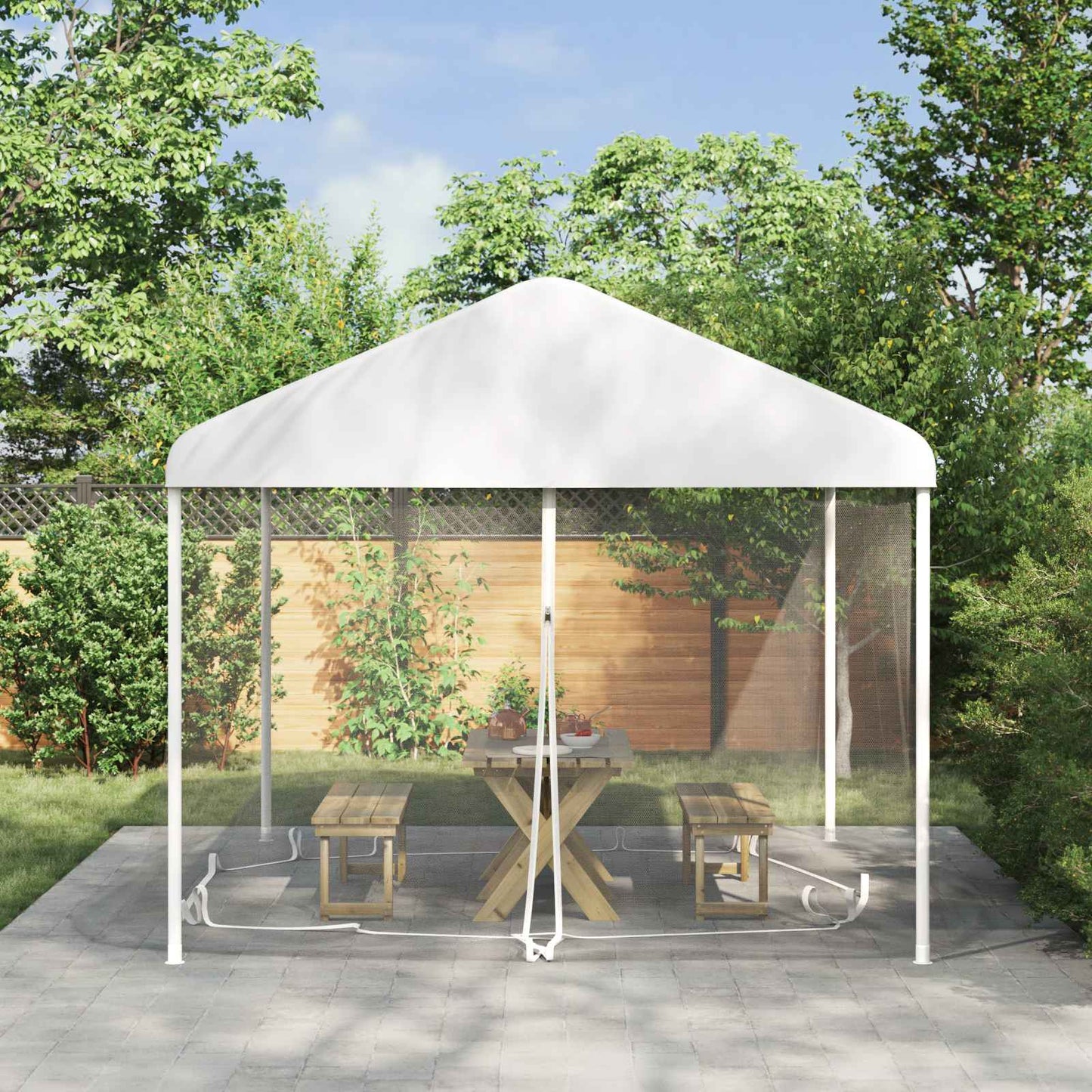 Myggenet til pavillon 220 mesh Hvid 4 x 3 x 2 cm Polyester