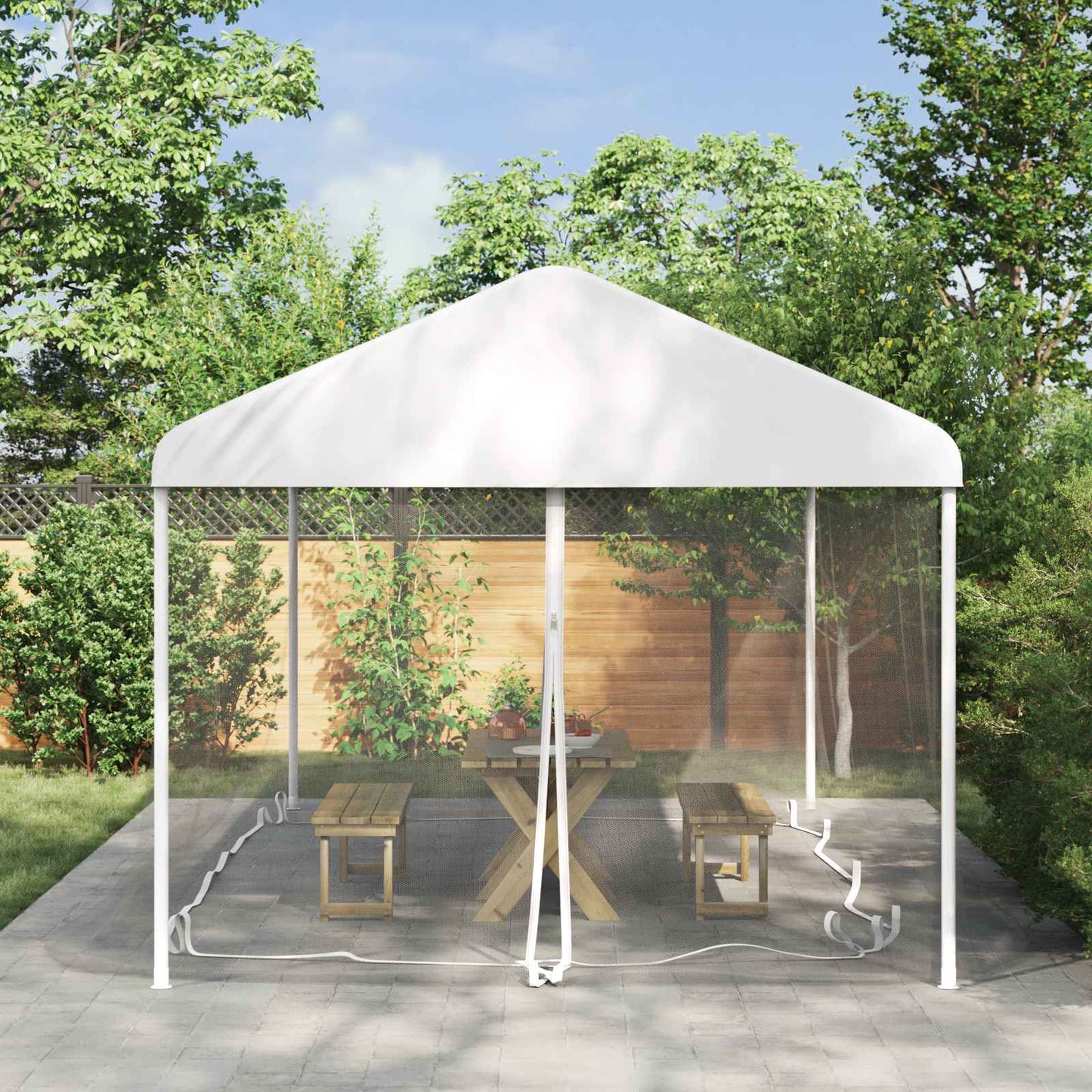 Myggenet til pavillon 220 mesh Hvid 6 x 3 x 2 m Polyester