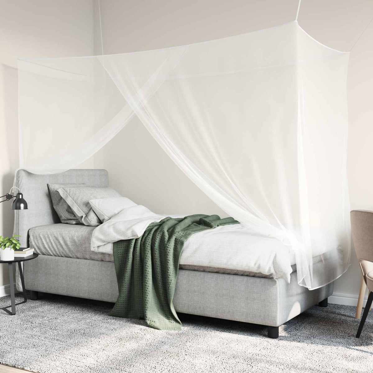 Myggenet til seng 3 stk. 156 mesh Hvid 220 x 100 x 150 cm