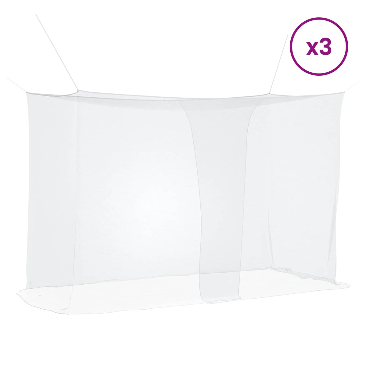 Myggenet til seng 3 stk. 156 mesh Hvid 220 x 120 x 150 cm