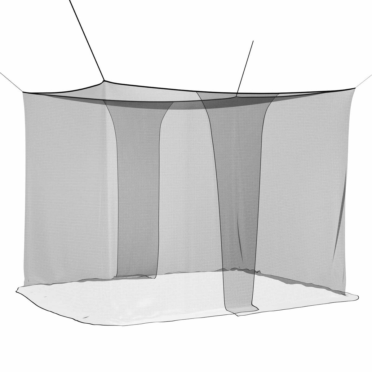 Myggenet til seng 3 stk. 156 mesh Sort 220 x 200 x 210 cm