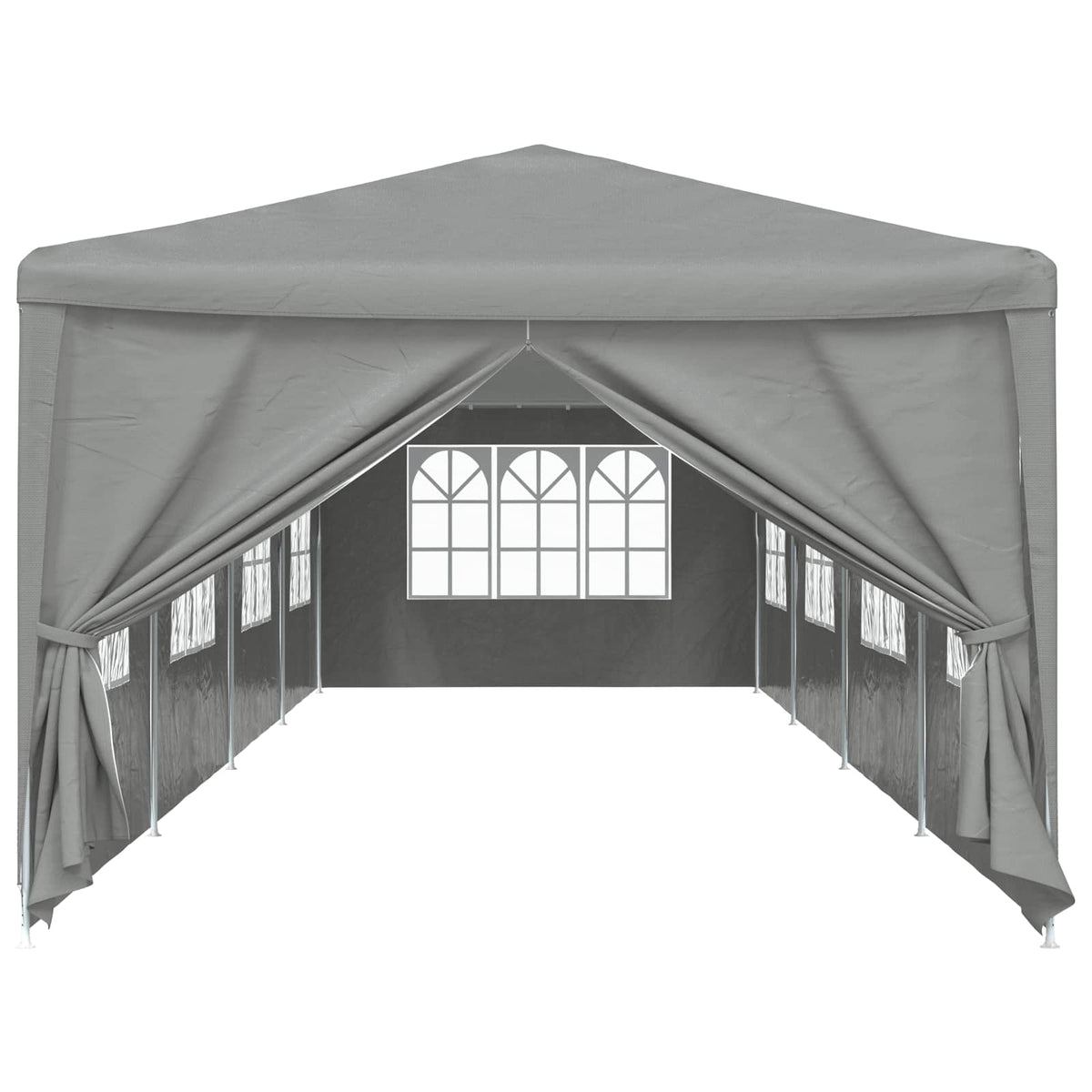 Party Tent 1200 x 300 x 255 cm Lysegrå PE og stål
