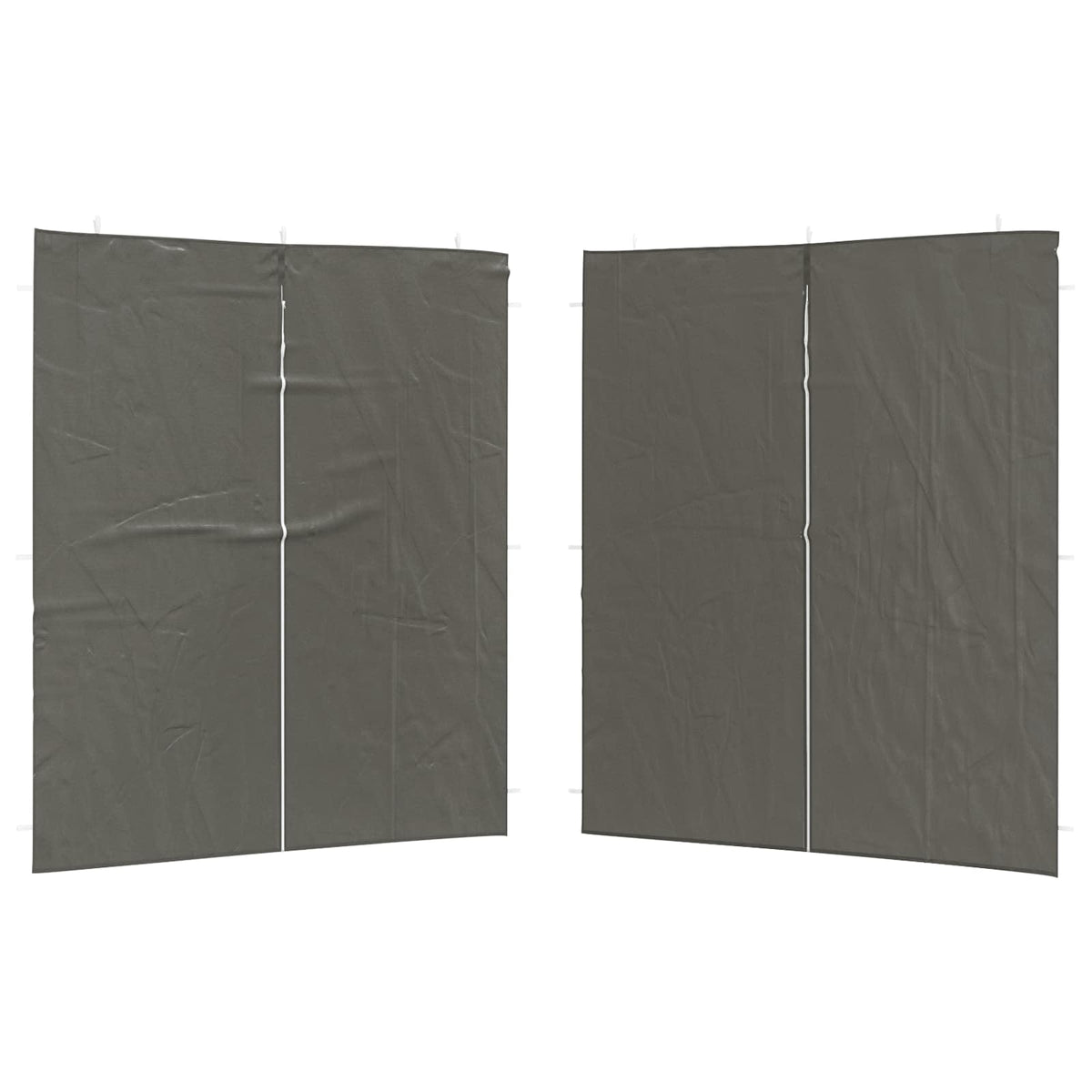 Festasidevæg 2 stk. 200 x 195 cm Antracit PE og stål