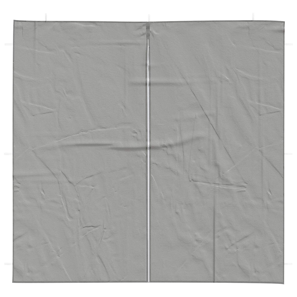 Festasidevæg 2 stk. 200 x 195 cm Lysegrå PE og stål