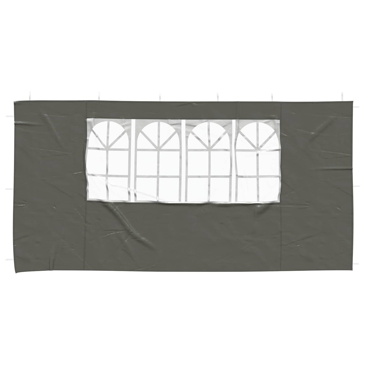 Festasidevæg 2 stk. 400 x 195 cm Antracit PE og stål