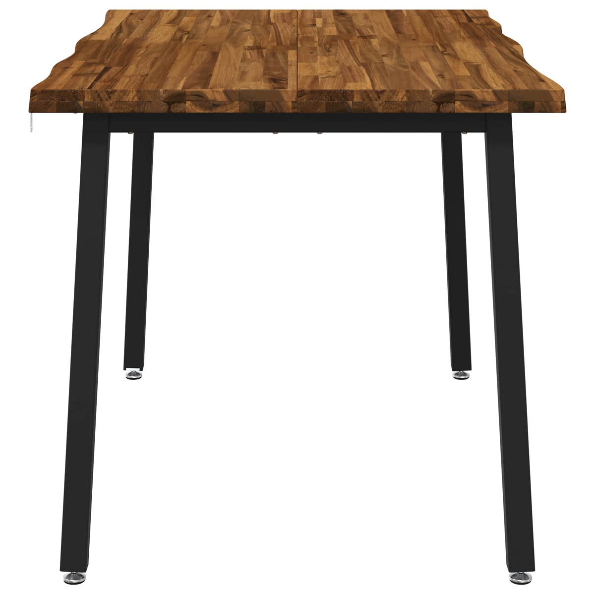 110 x 55 x 75 cm Massivt Akacietræ Naturfarvet og sort