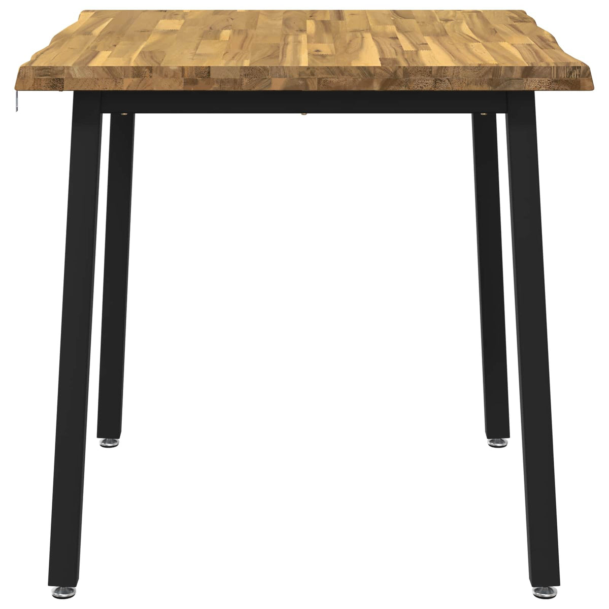 70 x 70 x 75 cm Massivt Akacietræ Hvid og sort Firkantet