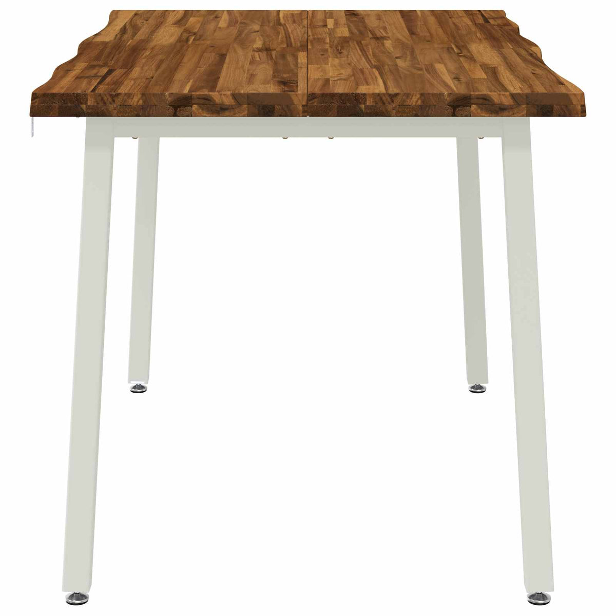 120 x 70 x 75 cm Massivt Akacietræ Natur og hvid Rektangulær
