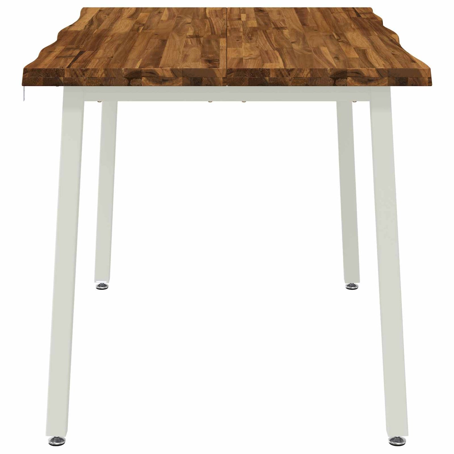 120 x 80 x 75 cm Massivt Akacietræ Natur og hvid Rektangulær