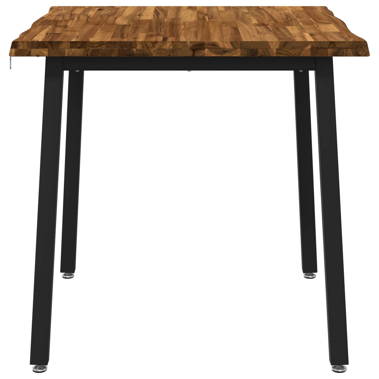 90 x 90 x 75 cm Massivt Akacietræ Naturfarvet og sort Firkantet