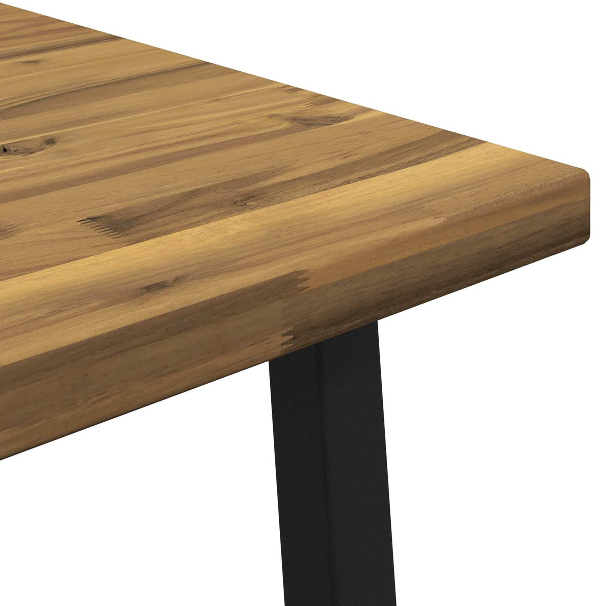 60 x 55 x 75 cm Massivt Akacietræ Hvid og sort Rektangulær