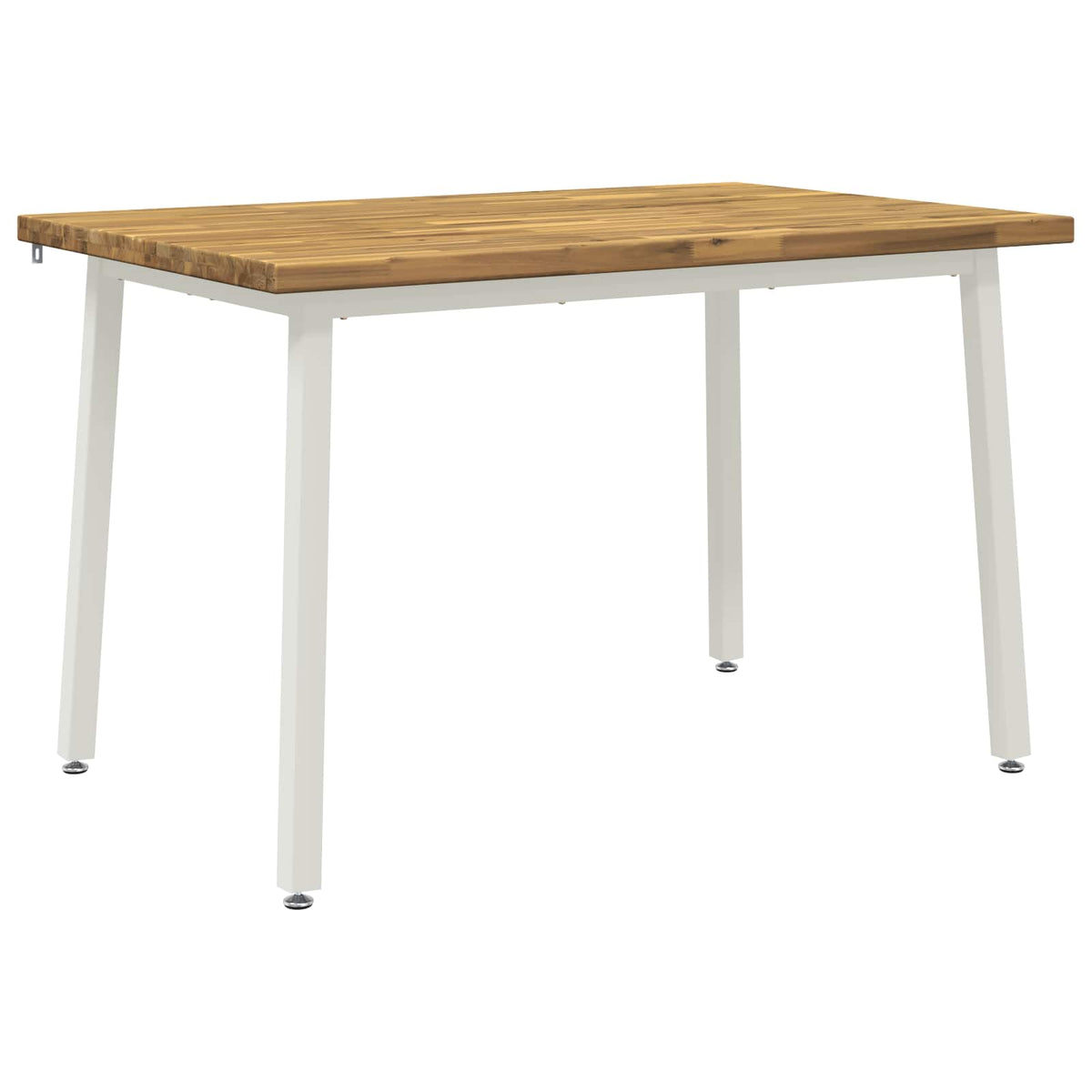 120 x 70 x 75 cm Massivt Akacietræ Hvid Rektangulær