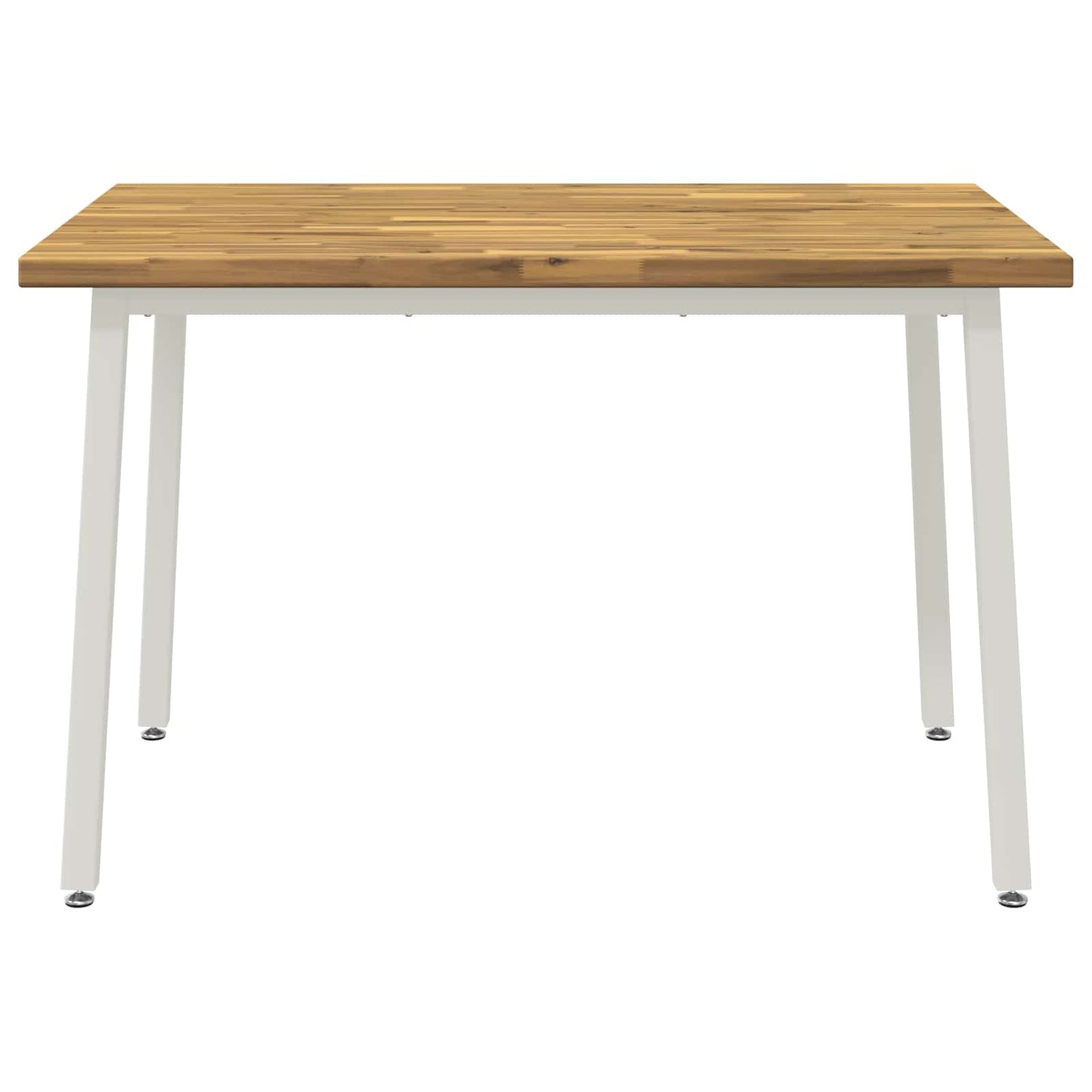 120 x 70 x 75 cm Massivt Akacietræ Hvid Rektangulær